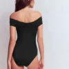 Bardot Wrap Swimsuit Black Bardot Wrap Swimsuit Black