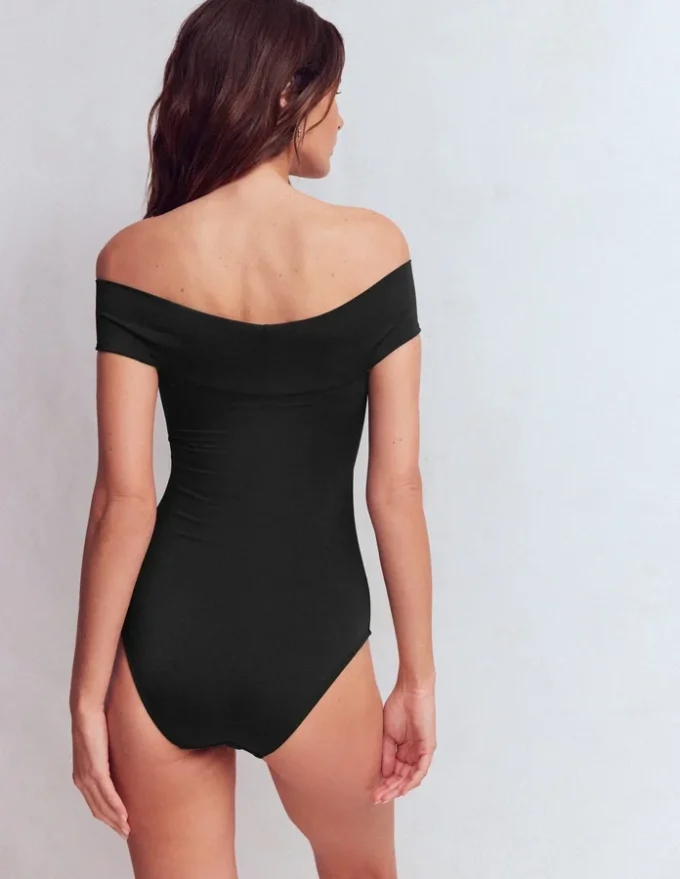 Bardot Wrap Swimsuit Black Bardot Wrap Swimsuit Black