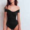 Bardot Wrap Swimsuit Black Bardot Wrap Swimsuit Black