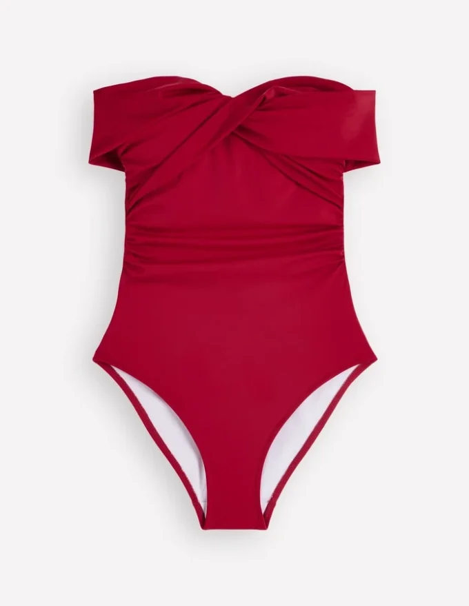 Bardot Wrap Swimsuit Merida Red Bardot Wrap Swimsuit Merida Red
