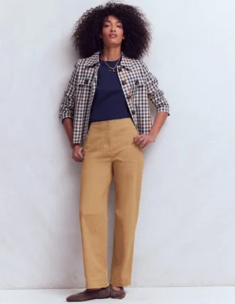 Barrel Leg Chino Pants Cappuccino