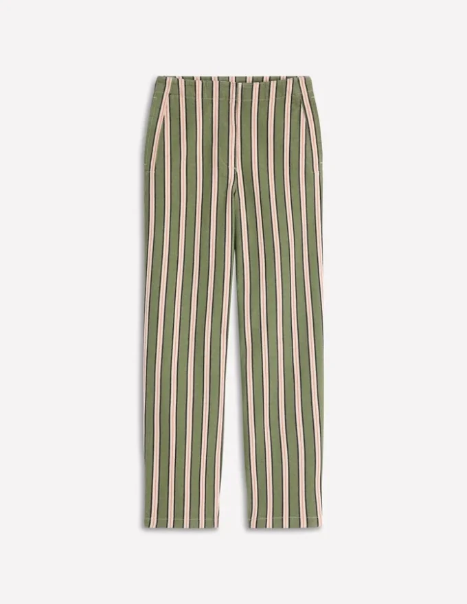 Barrel Leg Chino Pants Green, Navy, Pink Stripe Barrel Leg Chino Pants Green, Navy, Pink Stripe