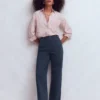 Barrel Leg Chino Pants Navy Barrel Leg Chino Pants Navy