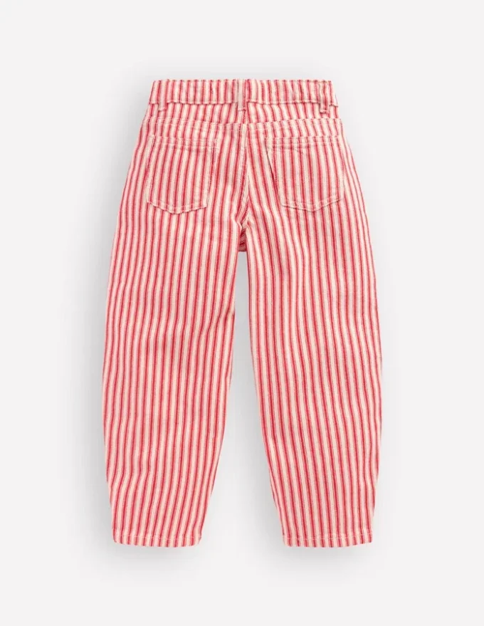 Barrel Leg Jeans Poppy Red Tram Stripe Barrel Leg Jeans Poppy Red Tram Stripe