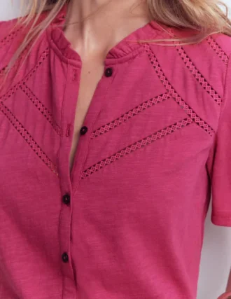 Bea Short Sleeve Shirt Red Violet