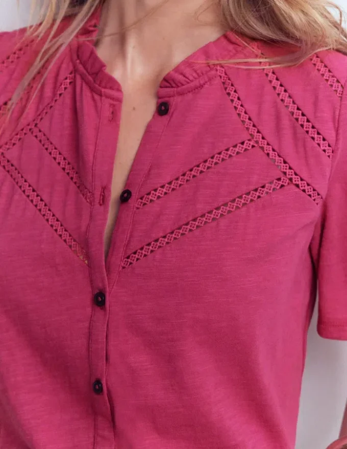 Bea Short Sleeve Shirt Red Violet Bea Short Sleeve Shirt Red Violet