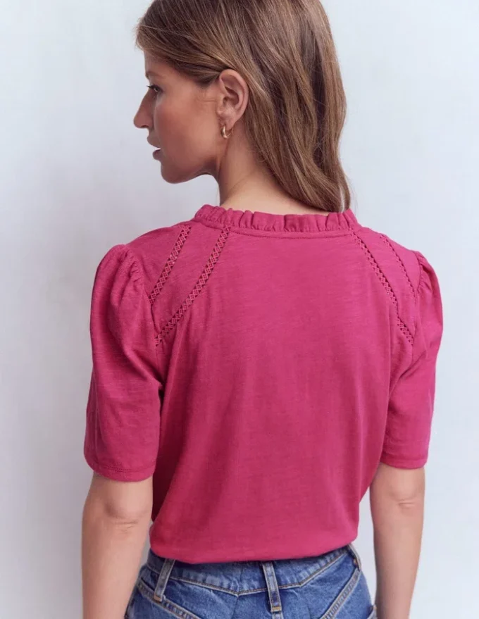 Bea Short Sleeve Shirt Red Violet Bea Short Sleeve Shirt Red Violet