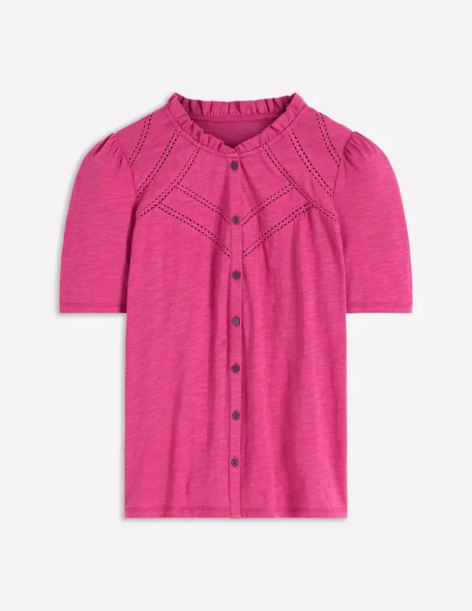 Bea Short Sleeve Shirt Red Violet Bea Short Sleeve Shirt Red Violet