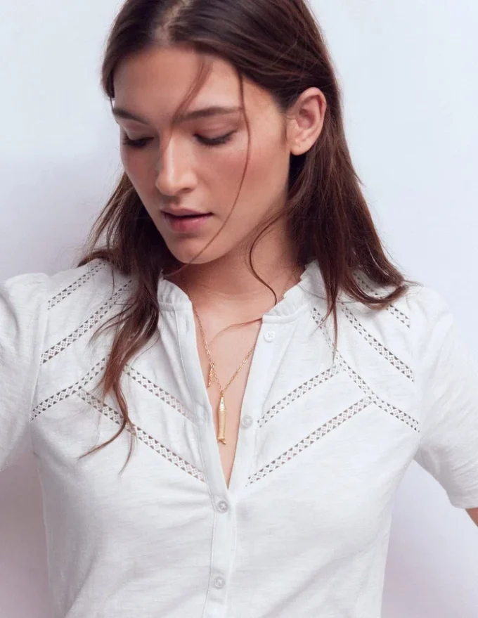 Bea Short Sleeve Shirt White Bea Short Sleeve Shirt White