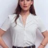 Bea Short Sleeve Shirt White Bea Short Sleeve Shirt White