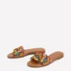 Beaded Flower Flat Sandal Floral Multi Embroidery Beaded Flower Flat Sandal Floral Multi Embroidery