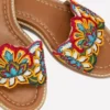 Beaded Flower Flat Sandal Floral Multi Embroidery Beaded Flower Flat Sandal Floral Multi Embroidery