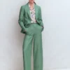 Belgravia Linen Pants Aloe Green Chambray