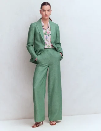 Belgravia Linen Pants Aloe Green Chambray