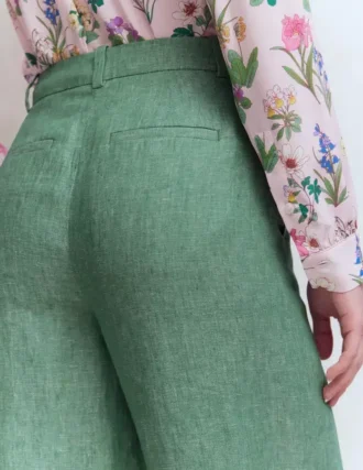 Belgravia Linen Pants Aloe Green Chambray