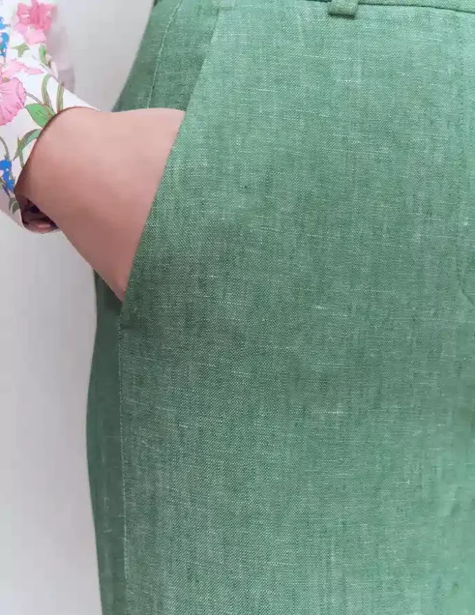 Belgravia Linen Pants Aloe Green Chambray