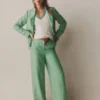 Belgravia Linen Pants Aloe Green Chambray