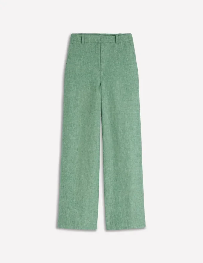 Belgravia Linen Pants Aloe Green Chambray