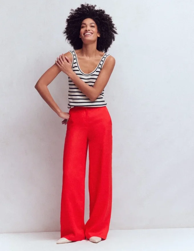 Belgravia Linen Pants Bright Cherry Belgravia Linen Pants Bright Cherry