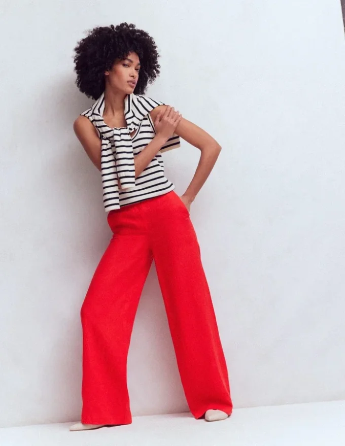 Belgravia Linen Pants Bright Cherry Belgravia Linen Pants Bright Cherry
