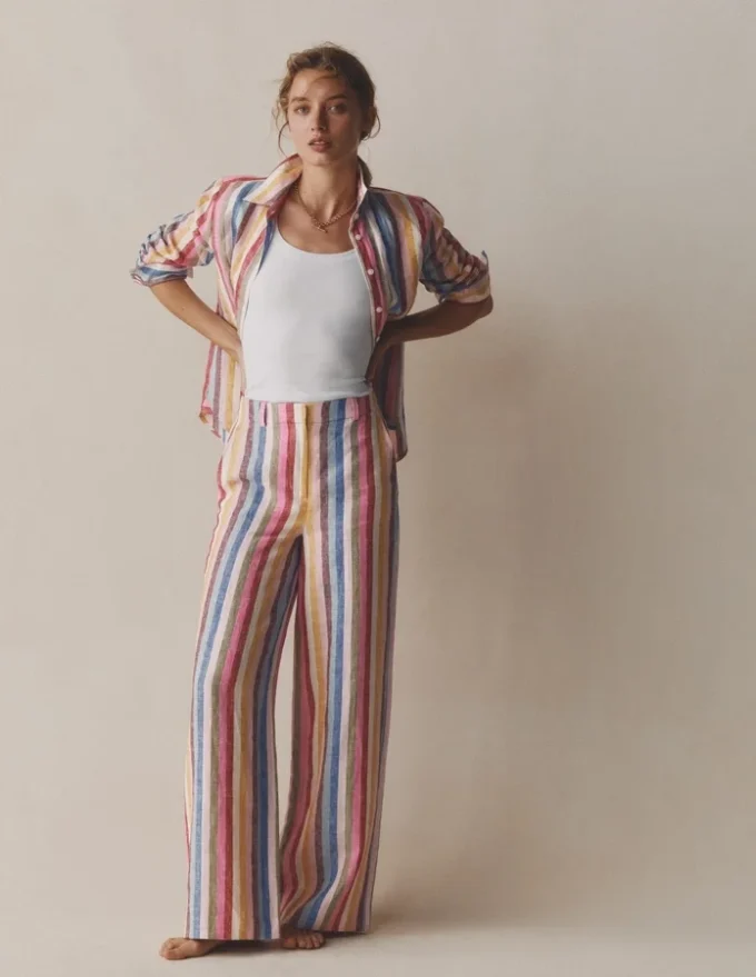 Belgravia Linen Pants Multi Stripe Belgravia Linen Pants Multi Stripe