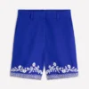 Belgravia Linen Shorts Bright Blue Embroidery Belgravia Linen Shorts Bright Blue Embroidery
