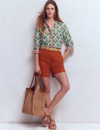Belgravia Linen Shorts Burnt Orange