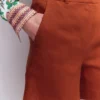 Belgravia Linen Shorts Burnt Orange