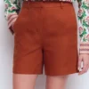 Belgravia Linen Shorts Burnt Orange