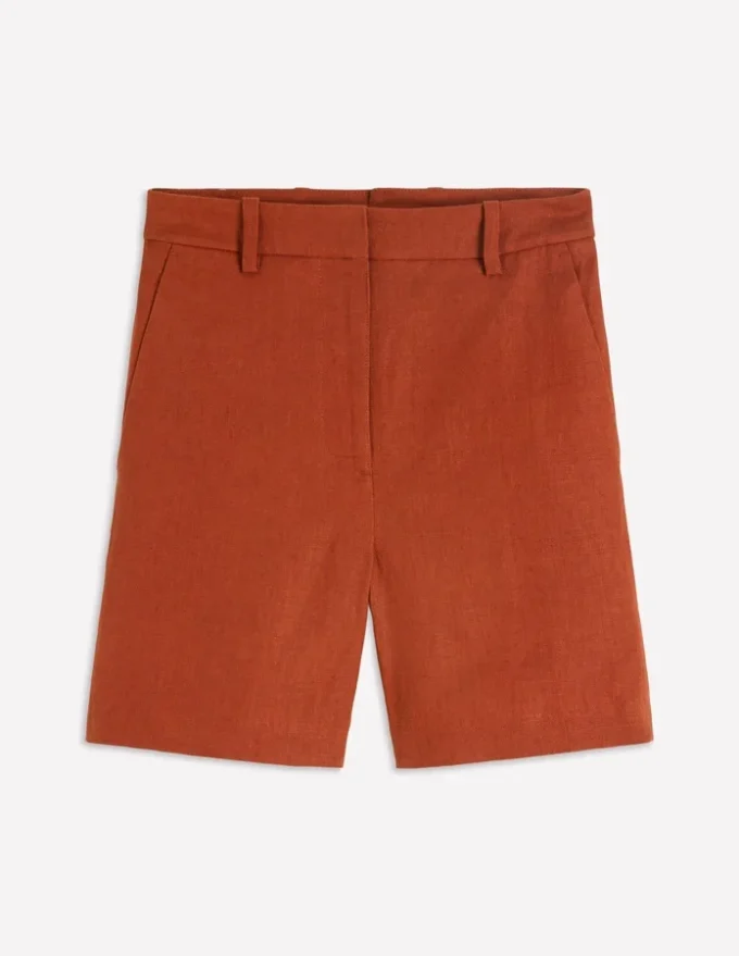 Belgravia Linen Shorts Burnt Orange