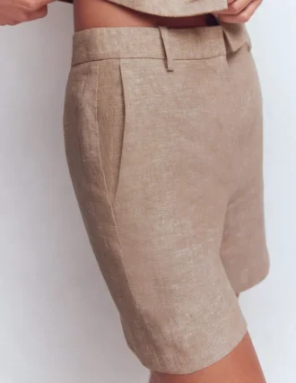 Belgravia Linen Shorts Cappuccino Chambray