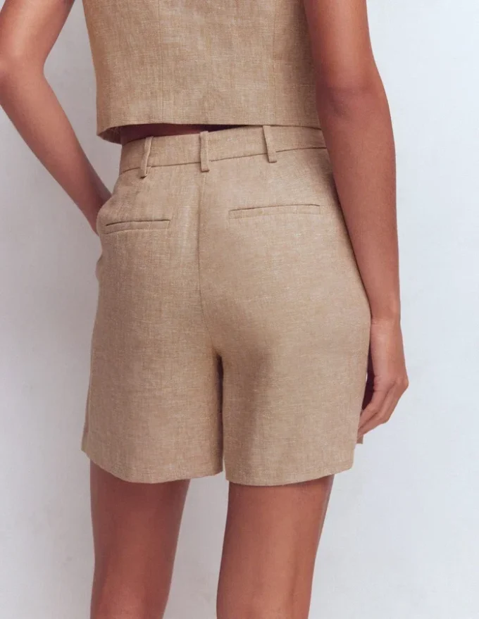Belgravia Linen Shorts Cappuccino Chambray Belgravia Linen Shorts Cappuccino Chambray