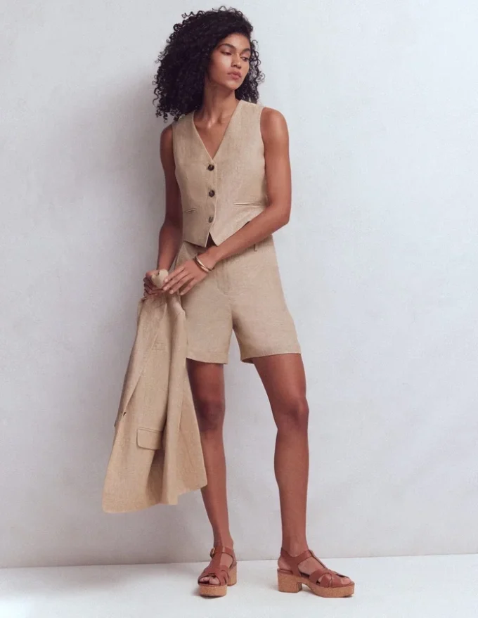 Belgravia Linen Shorts Cappuccino Chambray Belgravia Linen Shorts Cappuccino Chambray
