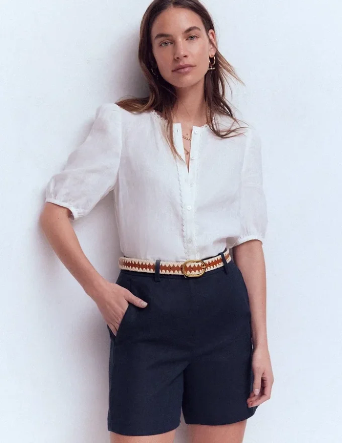 Belgravia Linen Shorts Navy Belgravia Linen Shorts Navy
