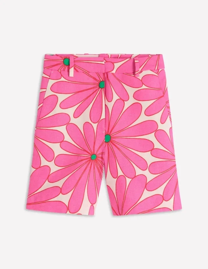 Belgravia Linen Shorts Pink, Daisy Blossom Belgravia Linen Shorts Pink, Daisy Blossom