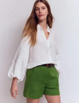 Belgravia Linen Shorts Promenade Green