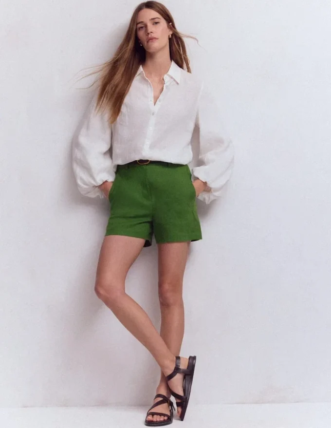 Belgravia Linen Shorts Promenade Green Belgravia Linen Shorts Promenade Green
