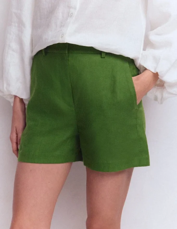 Belgravia Linen Shorts Promenade Green Belgravia Linen Shorts Promenade Green