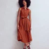 Belinda Linen Shirt Dress Burnt Orange Belinda Linen Shirt Dress Burnt Orange
