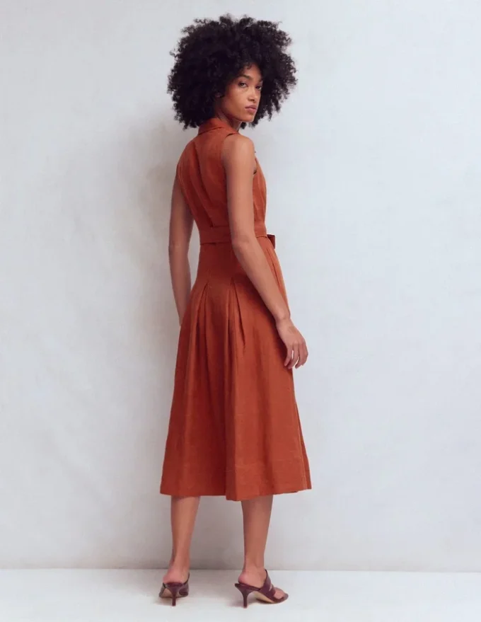 Belinda Linen Shirt Dress Burnt Orange Belinda Linen Shirt Dress Burnt Orange