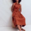 Belinda Linen Shirt Dress Burnt Orange Belinda Linen Shirt Dress Burnt Orange