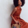 Belinda Linen Shirt Dress Burnt Orange Belinda Linen Shirt Dress Burnt Orange