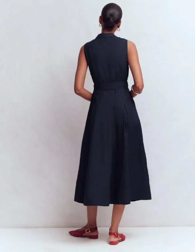 Belinda Linen Shirt Dress Navy Belinda Linen Shirt Dress Navy