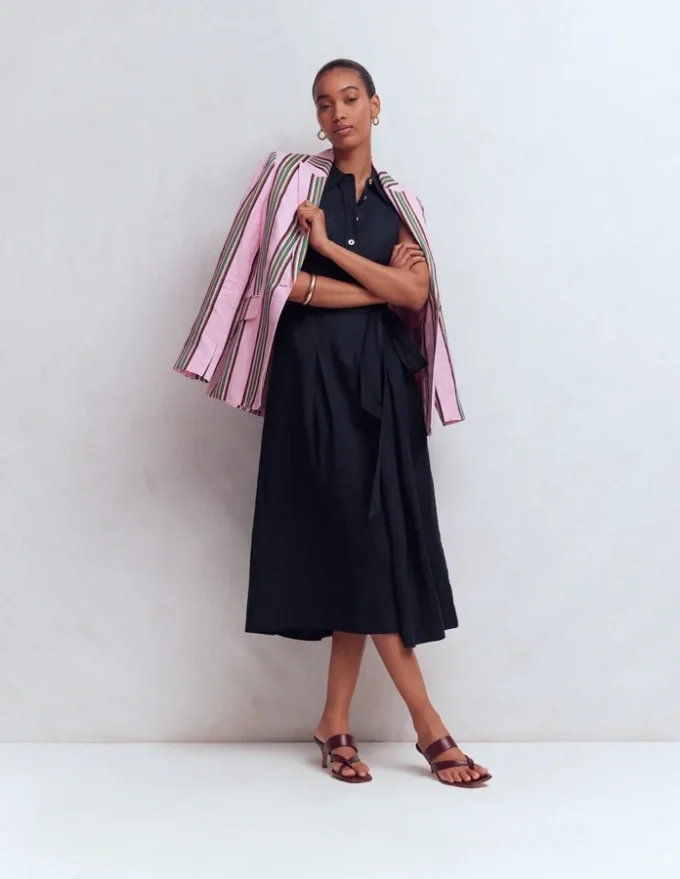 Belinda Linen Shirt Dress Navy Belinda Linen Shirt Dress Navy