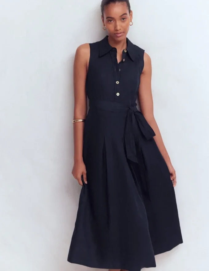 Belinda Linen Shirt Dress Navy Belinda Linen Shirt Dress Navy