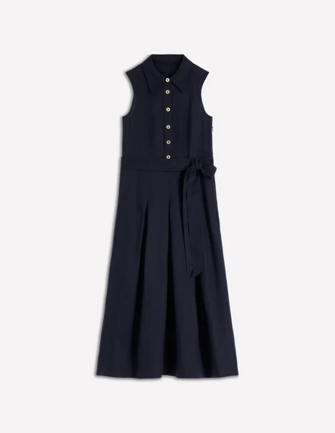 Belinda Linen Shirt Dress Navy Belinda Linen Shirt Dress Navy