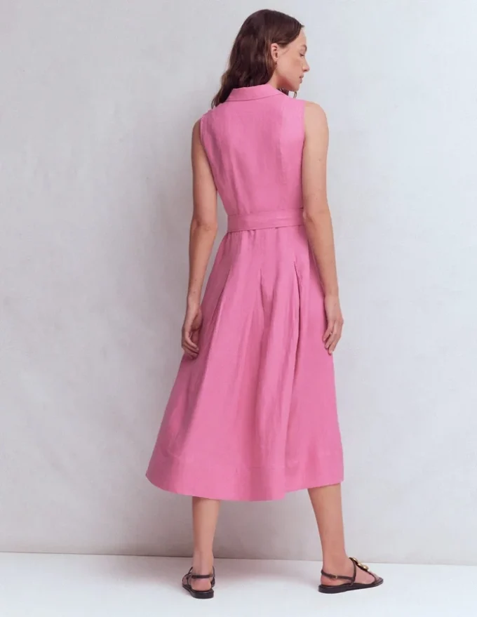 Belinda Linen Shirt Dress Pink Parfait Belinda Linen Shirt Dress Pink Parfait