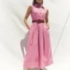 Belinda Linen Shirt Dress Pink Parfait Belinda Linen Shirt Dress Pink Parfait
