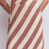 Bias Cut Linen Slip Skirt Brown Diagonal Stripe Bias Cut Linen Slip Skirt Brown Diagonal Stripe