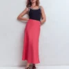 Bias Cut Linen Slip Skirt Cherry Blush Bias Cut Linen Slip Skirt Cherry Blush